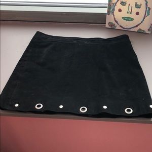 black suede skirt